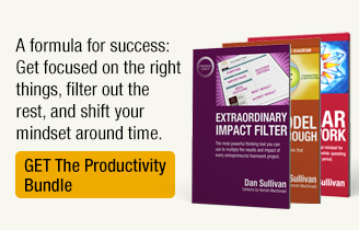 A formula for success: Get focused on the right things, filter out the rest, and shift your mindset around time. Get The Productivity Bundle.